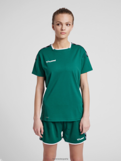 jersey de poliéster hmlauthentic s/s Hummel 880V843730 mujer "top deportivo con galones"