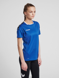 jersey de poliéster hmlauthentic s/s Hummel 880V843740 mujer "top deportivo con galones"