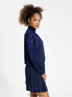 media cremallera hmlcourt manga larga Hummel 880V842411 mujer "jersey con media cremallera"