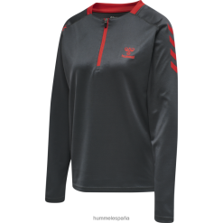 sudadera con media cremallera de poliéster hmlacction Hummel 880V843195 unisexo "sudadera con media cremallera"