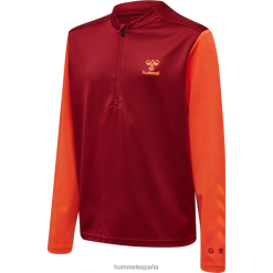 Sudadera de poliéster con media cremallera hmlongrid Hummel 880V845288 niños "sudadera con media cremallera"